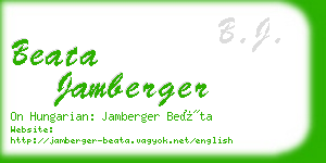 beata jamberger business card